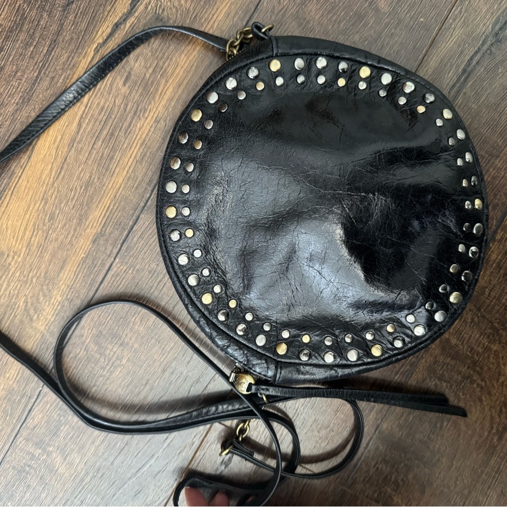 Hobo crossbody studded circle leather purse